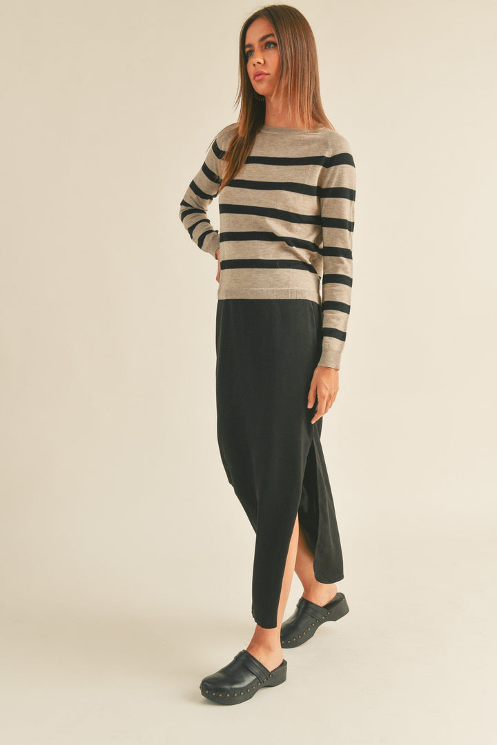 Miou Muse Top Teagan Striped Sweater Top