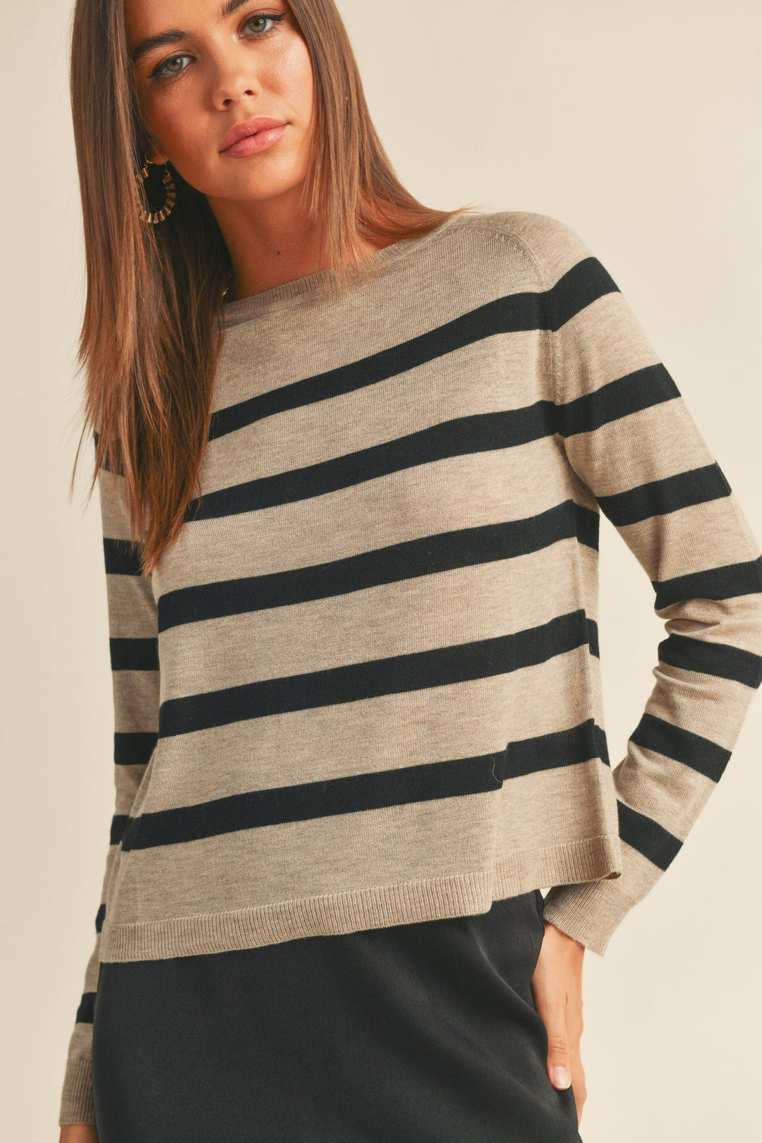 Miou Muse Top Teagan Striped Sweater Top