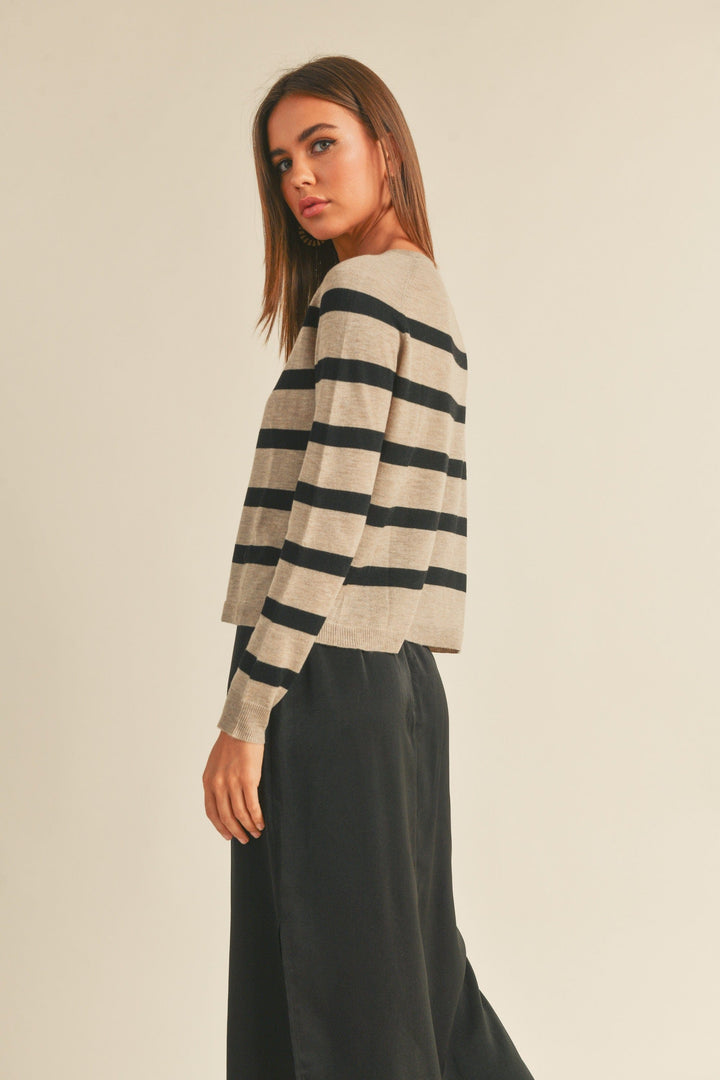 Miou Muse Top Teagan Striped Sweater Top