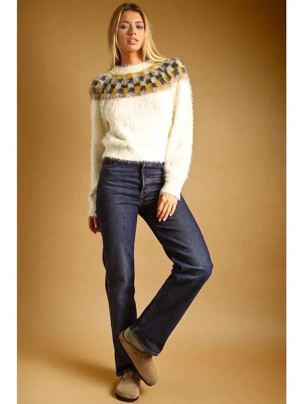 Miou Muse Valeria sweater top with a cozy knit design and relaxed fit