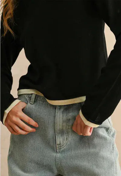 Miou Muse Top Zoey Layered Knit Top