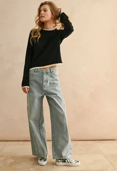 Miou Muse Top Zoey Layered Knit Top