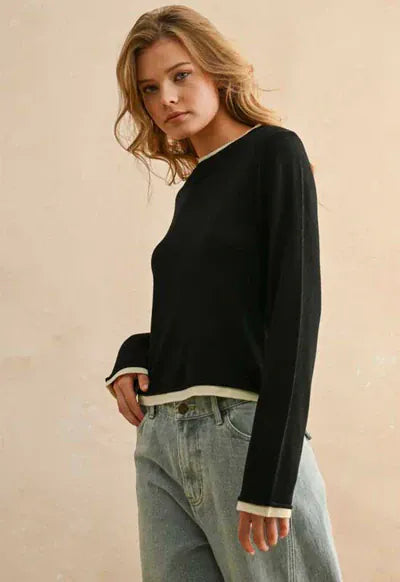 Miou Muse Top Zoey Layered Knit Top