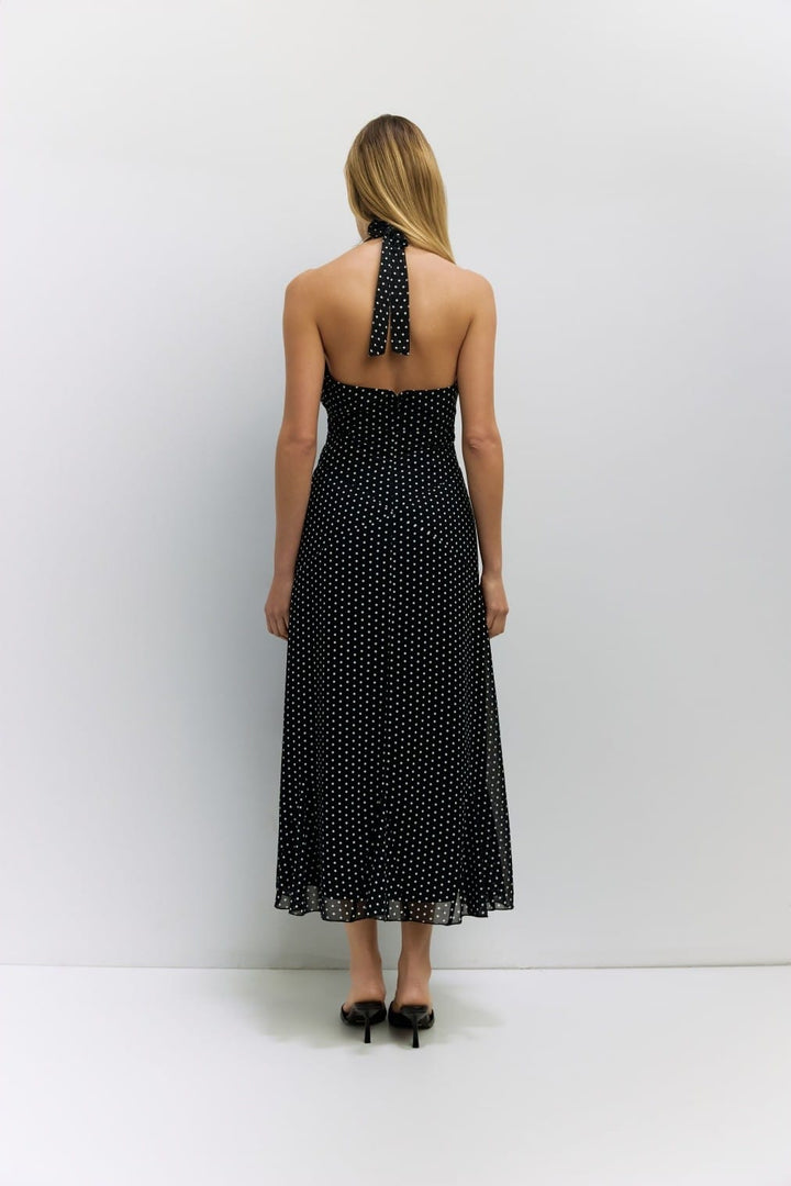 Light blue MOD REF Angelina Maxi Dress with flowing fabric and elegant design perfect for summer occasions.