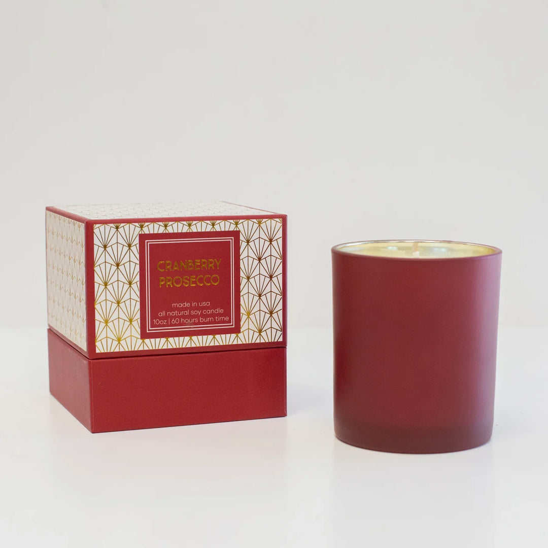 ModLounge Candles Cranberry Prosecco Mid Century Gold Foil Boxed Candle