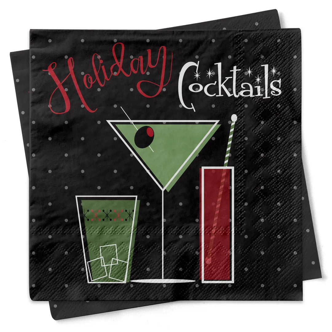 ModLounge Gift Holiday Cocktails Holiday Beverage Cocktail Napkins