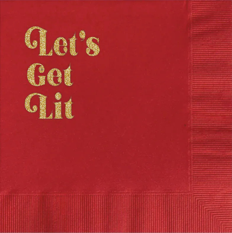 ModLounge Gift Let's Get Lit Holiday Beverage Cocktail Napkins