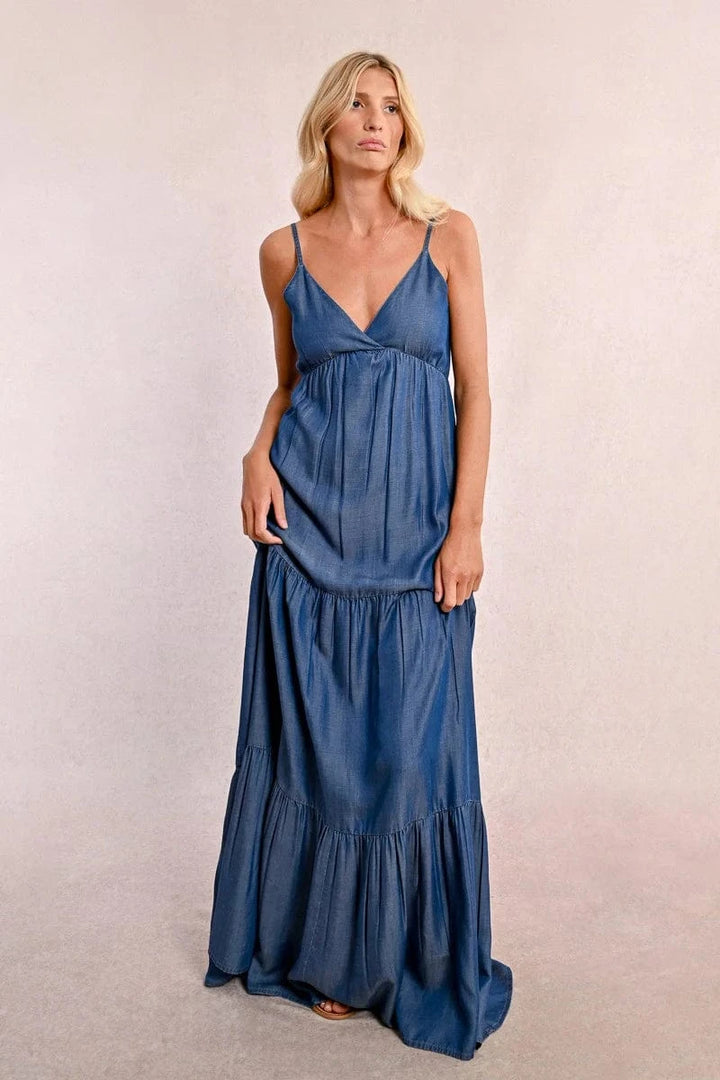 Molly Bracken Dress Aria Long Ruffled Tencel Dress