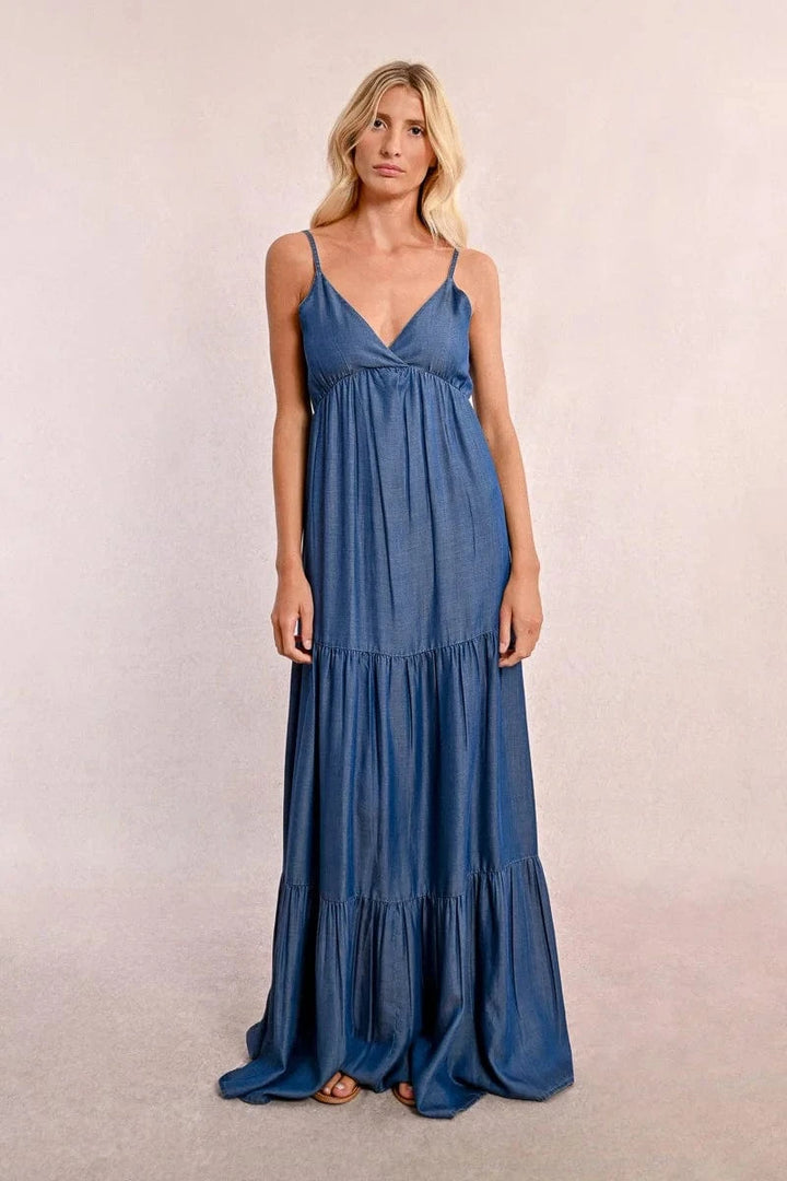 Molly Bracken Dress Aria Long Ruffled Tencel Dress