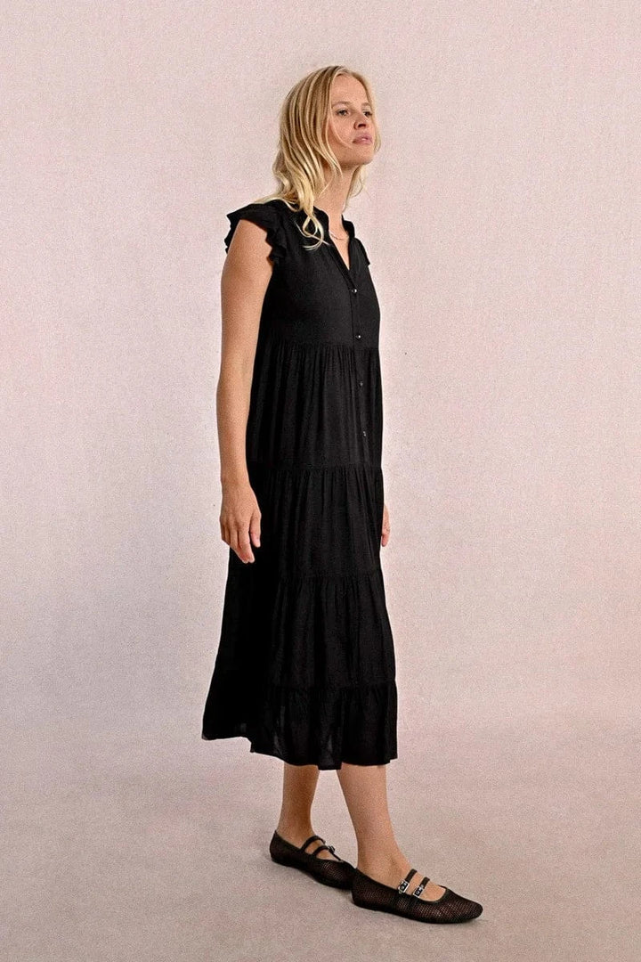 Molly Bracken Dress Eliana Long Dress w/ Multi Ruffles