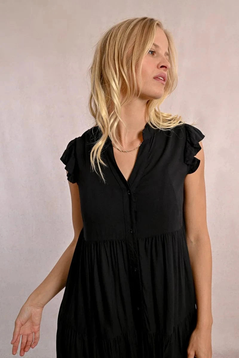 Molly Bracken Dress Eliana Long Dress w/ Multi Ruffles