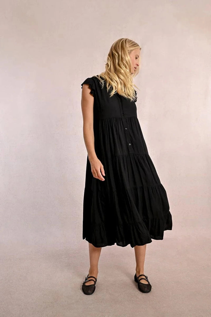 Molly Bracken Dress Eliana Long Dress w/ Multi Ruffles