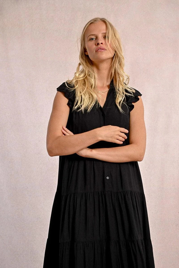 Molly Bracken Dress Eliana Long Dress w/ Multi Ruffles