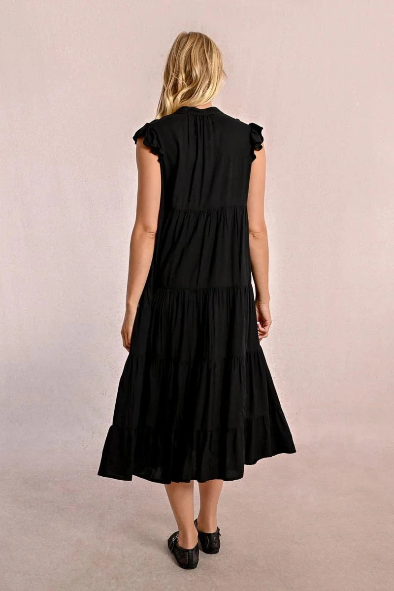 Molly Bracken Dress Eliana Long Dress w/ Multi Ruffles