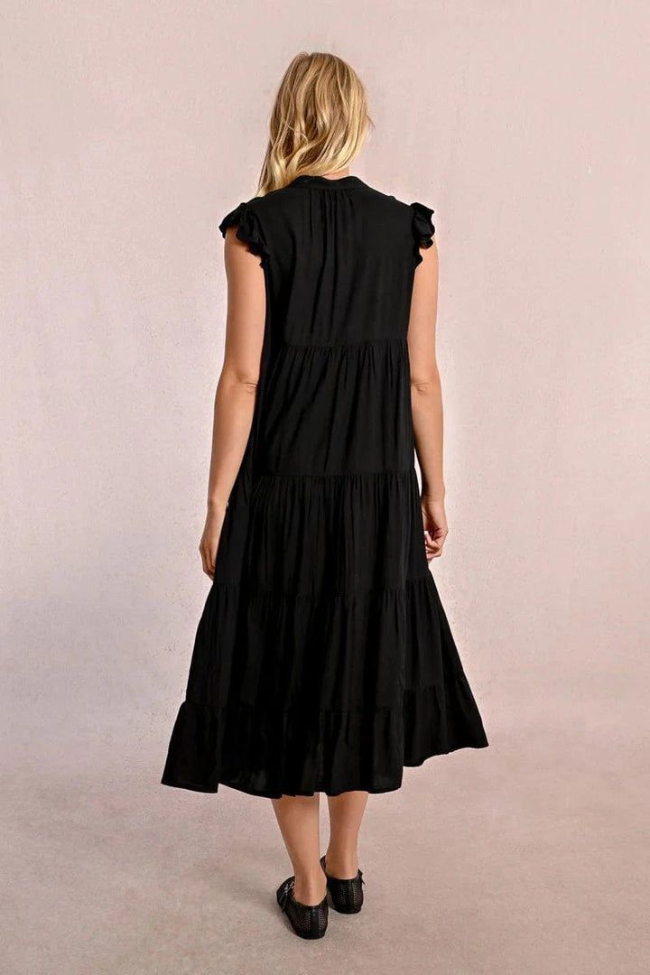 Molly Bracken Dress Eliana Long Dress w/ Multi Ruffles