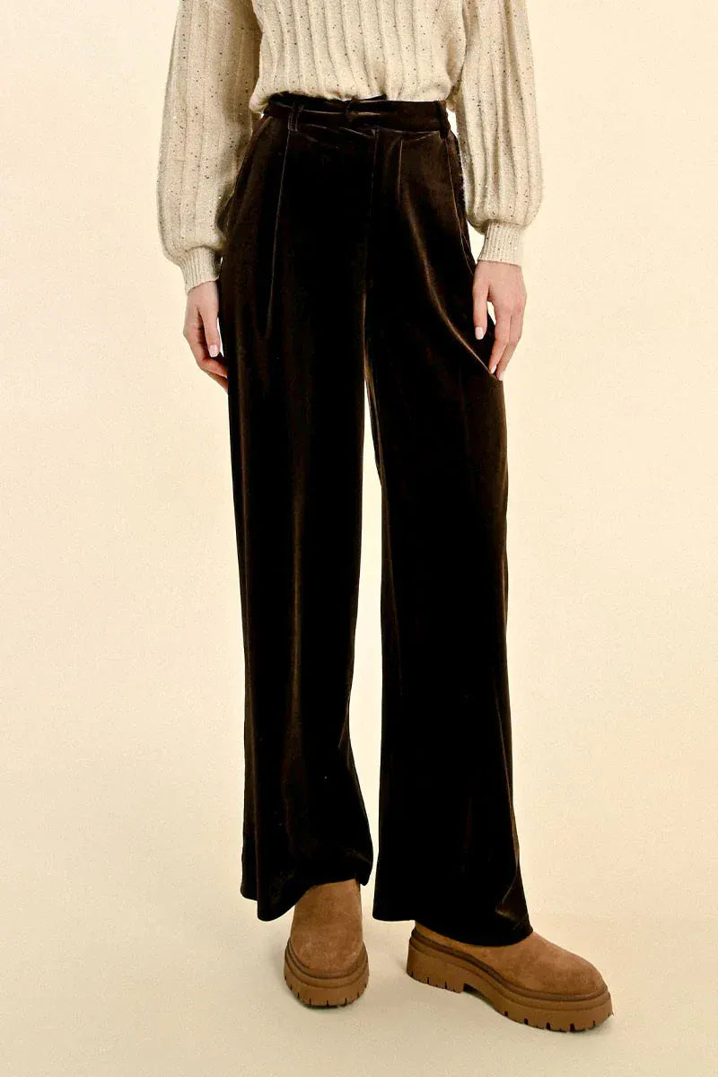 Molly Bracken Pants Brown / XS Bailee Velvet Pants