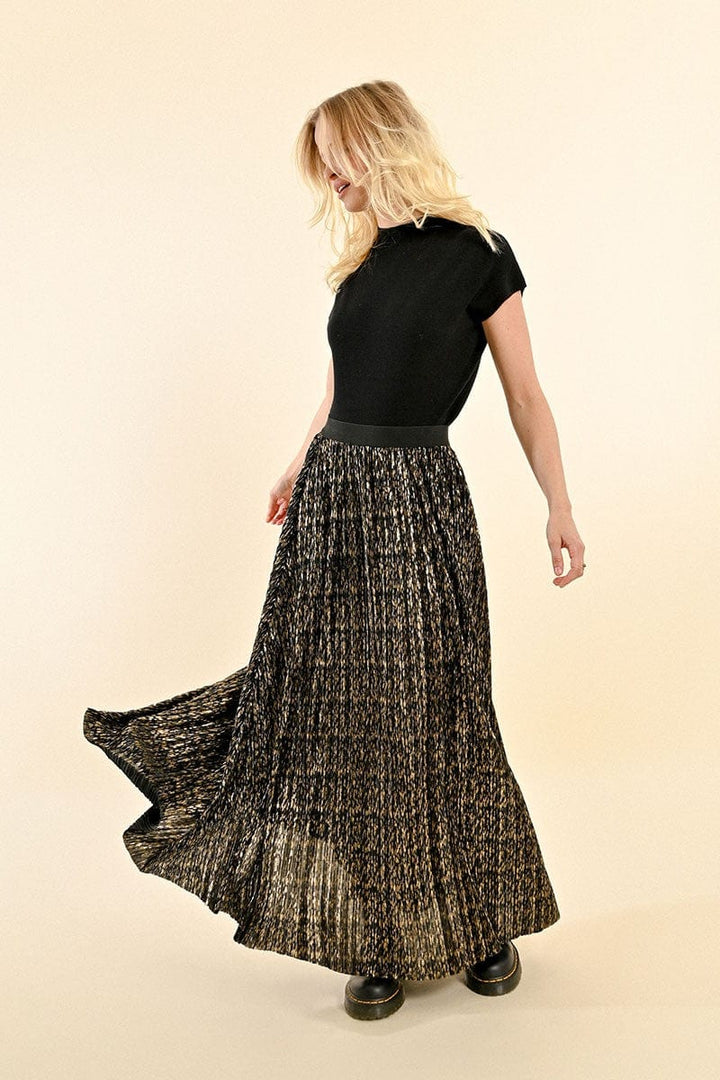 Molly Bracken Skirt Gold / XS Hattie Long Pleated Skirt