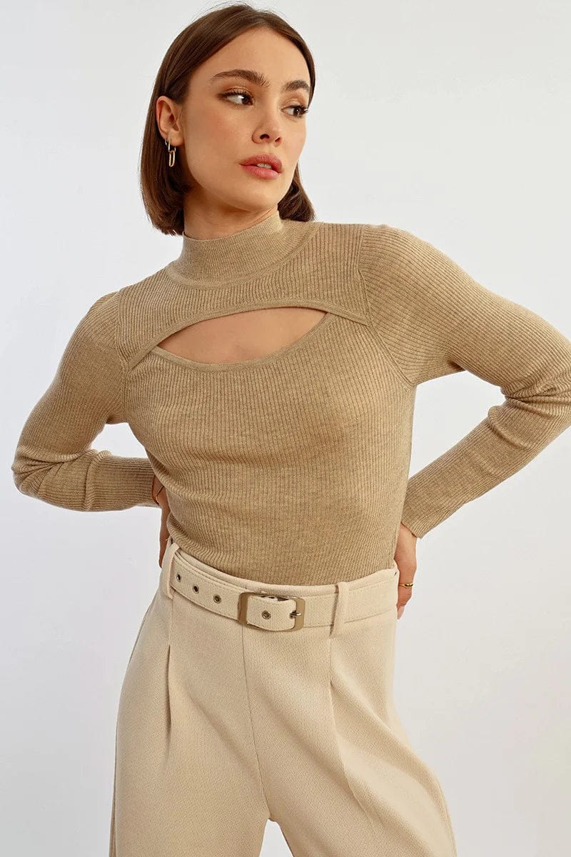 Molly Bracken Sweater Light Beige / XS Opening On The Front Sweater