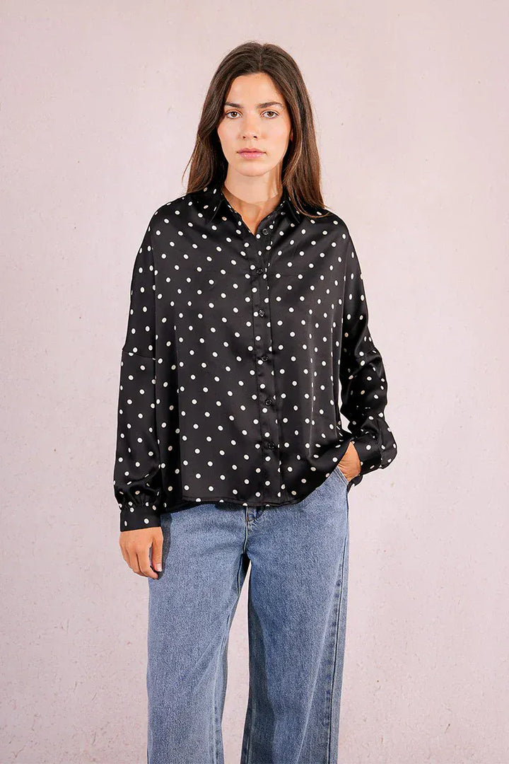 Molly Bracken Top Black / XS Angel Polka Dot Top
