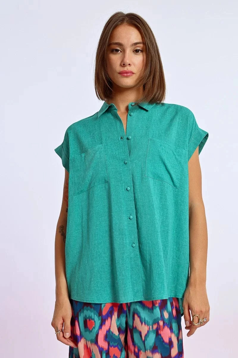 Molly Bracken Top Emerald Green / XS Camila Short Sleeve Shirt