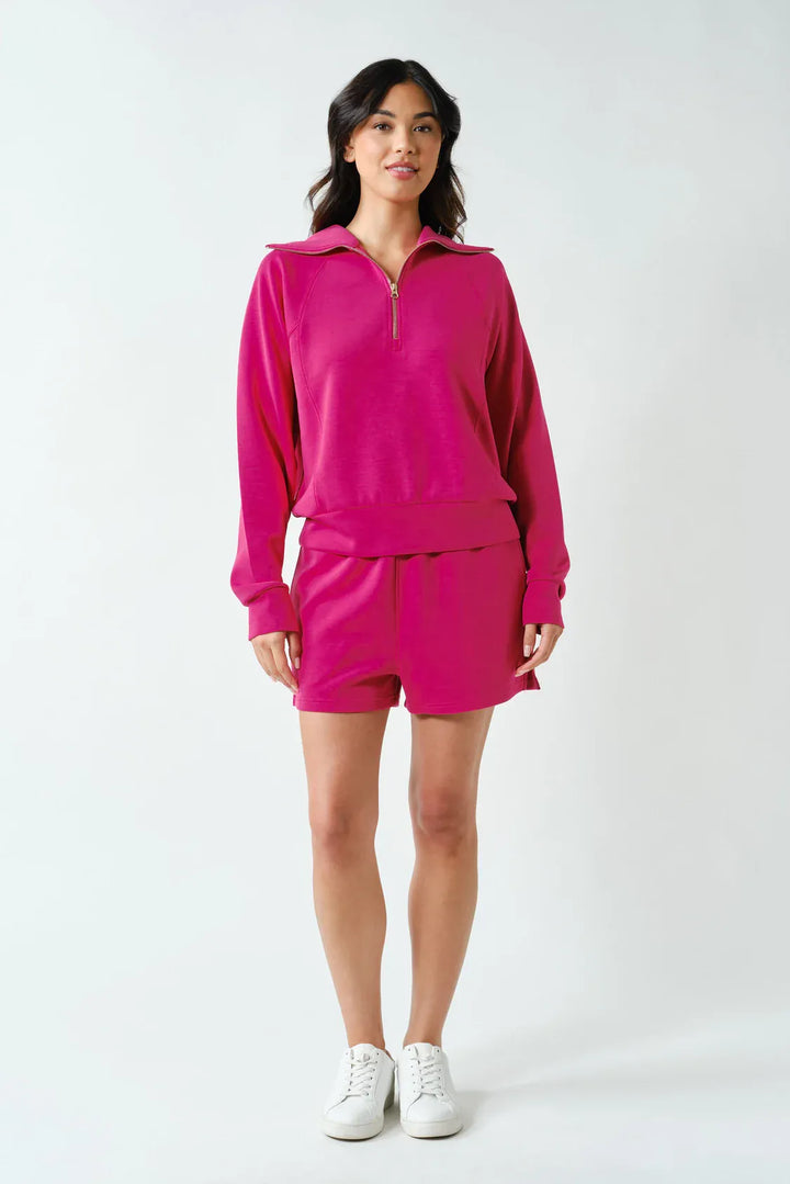 Mono B Loungewear Laguna Scuba Half Zip Pullover