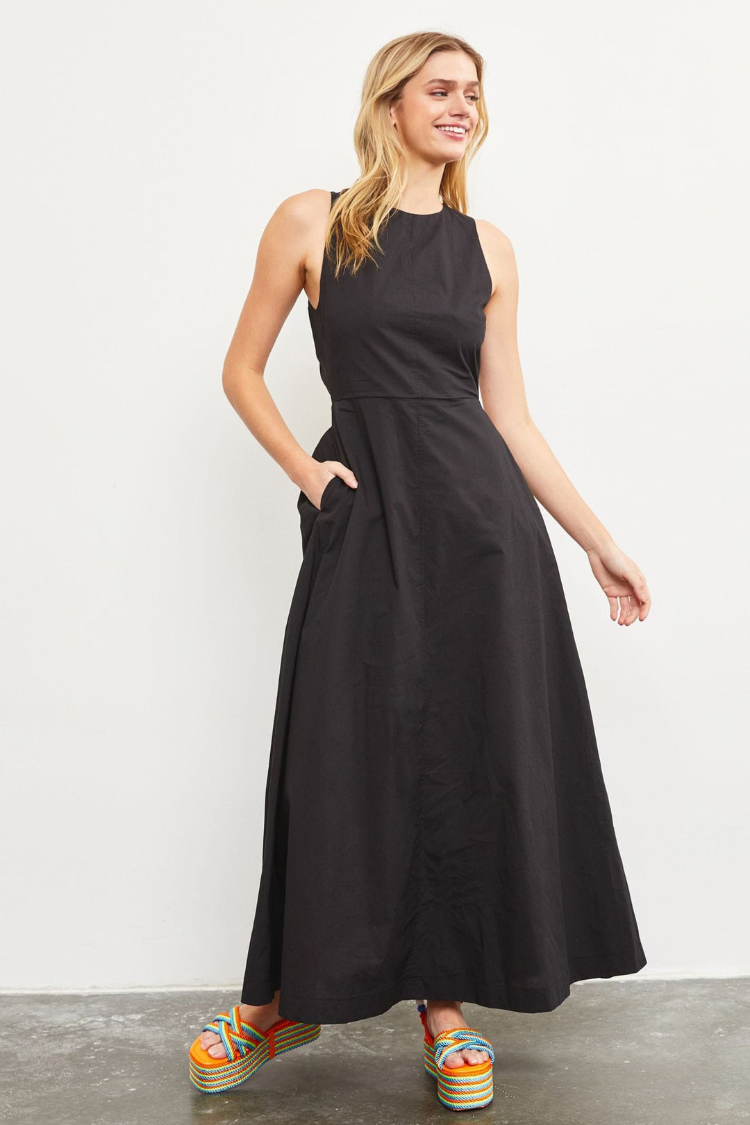 Mustard Seed Maxi Dress Black / S Marilee Open Back Maxi Dress