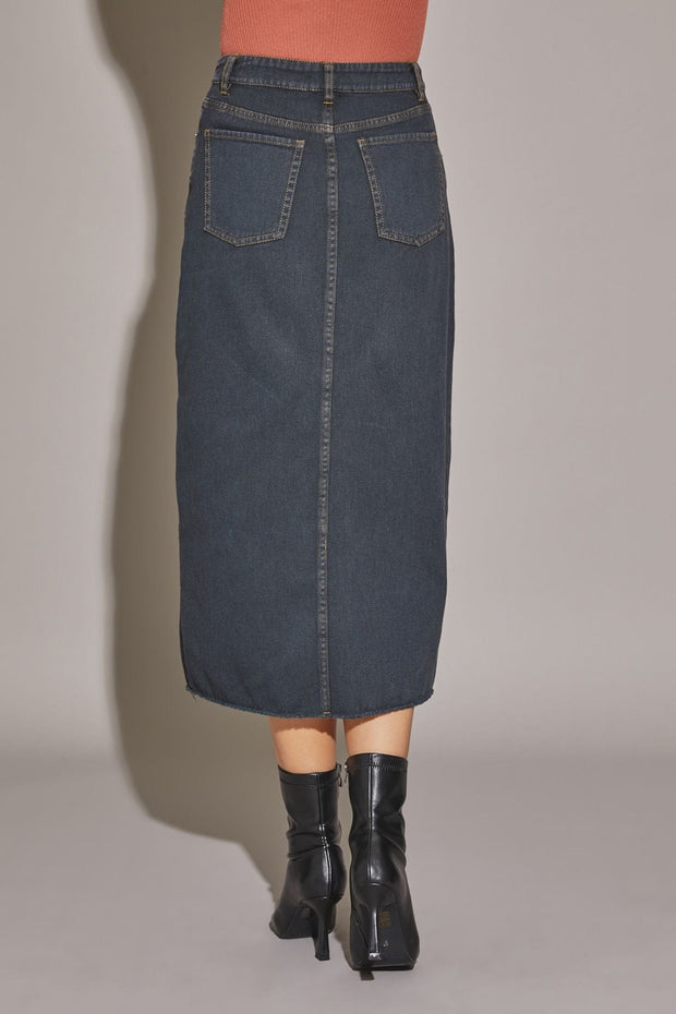 Mustard Seed Skirt Lyra Front Slit Long Denim Skirt