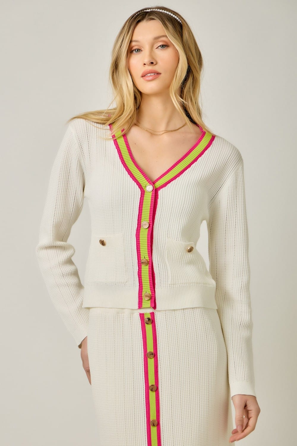 Mystree Cardigan Evie Button Front Cardi