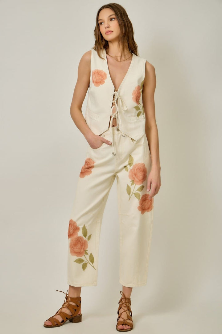 Mystree Denim Tessa Floral Barrel Jeans