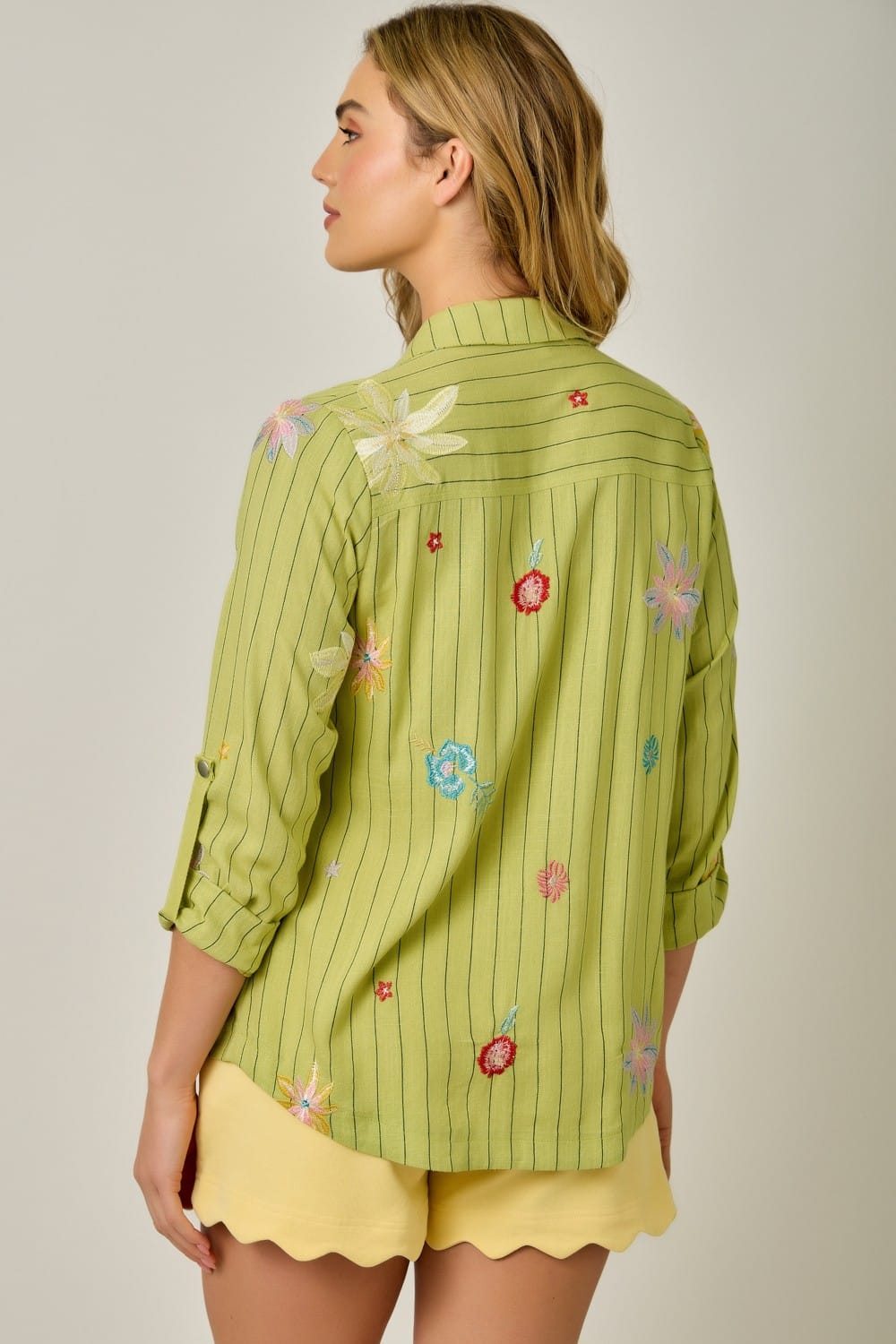 Mystree Jacket Rosie Embroidered Pinstripe Jacket