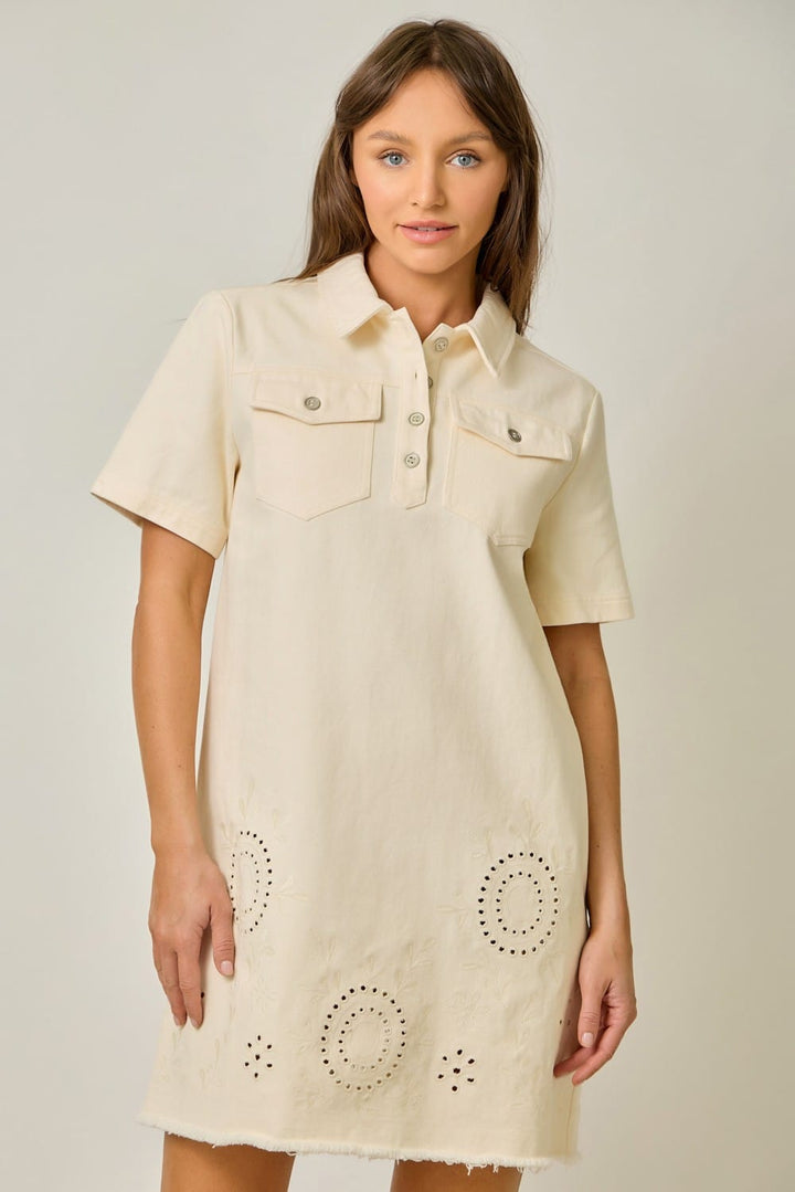 Mystree Mini Dress Lena Embroidered Shift Dress