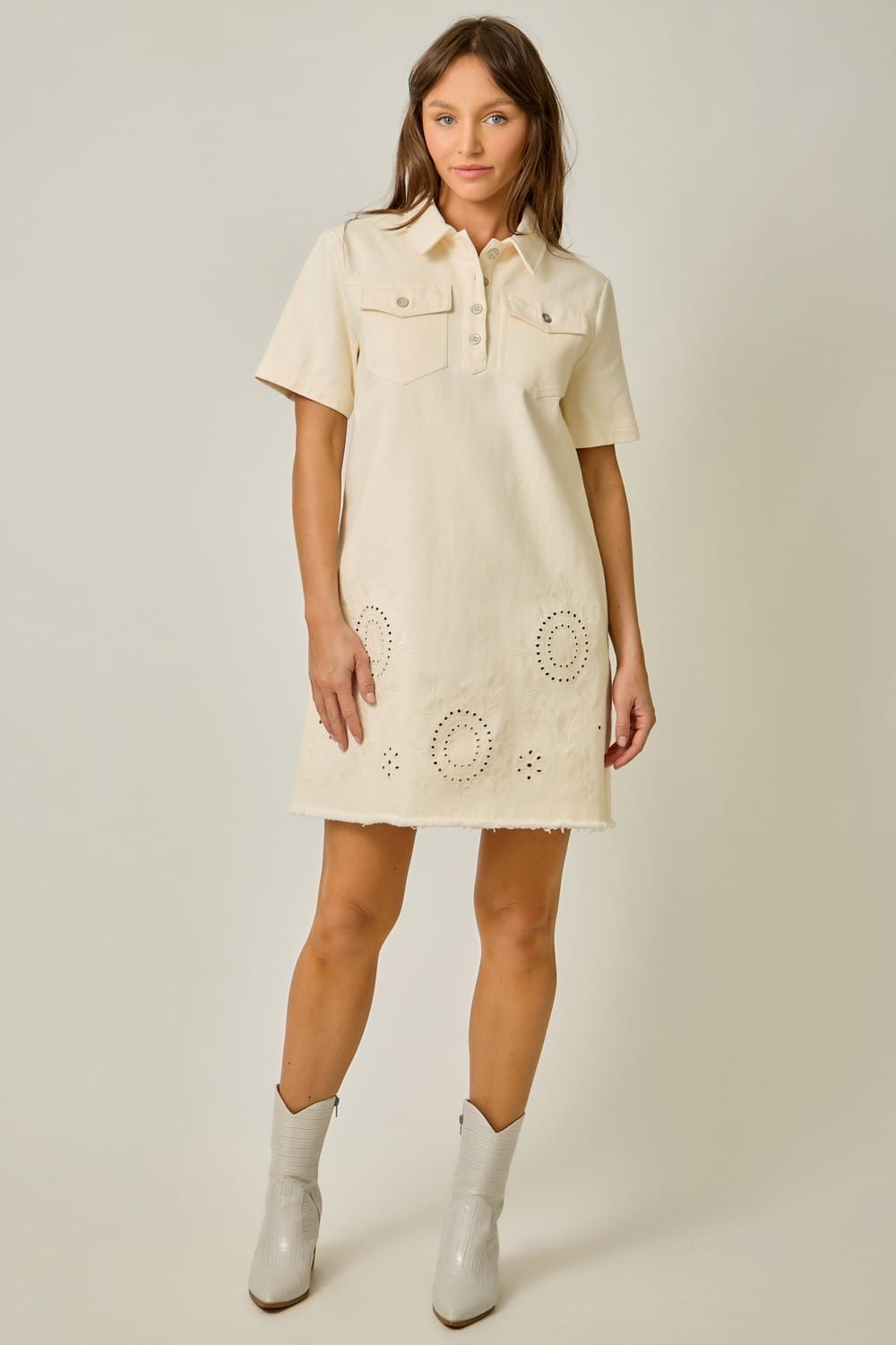 Mystree Mini Dress Lena Embroidered Shift Dress