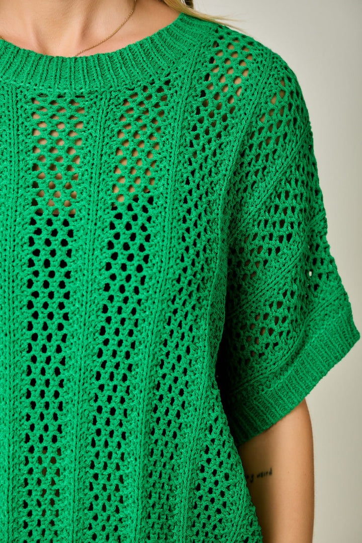 Mystree Sweater Lena Crochet Dolman Sweater