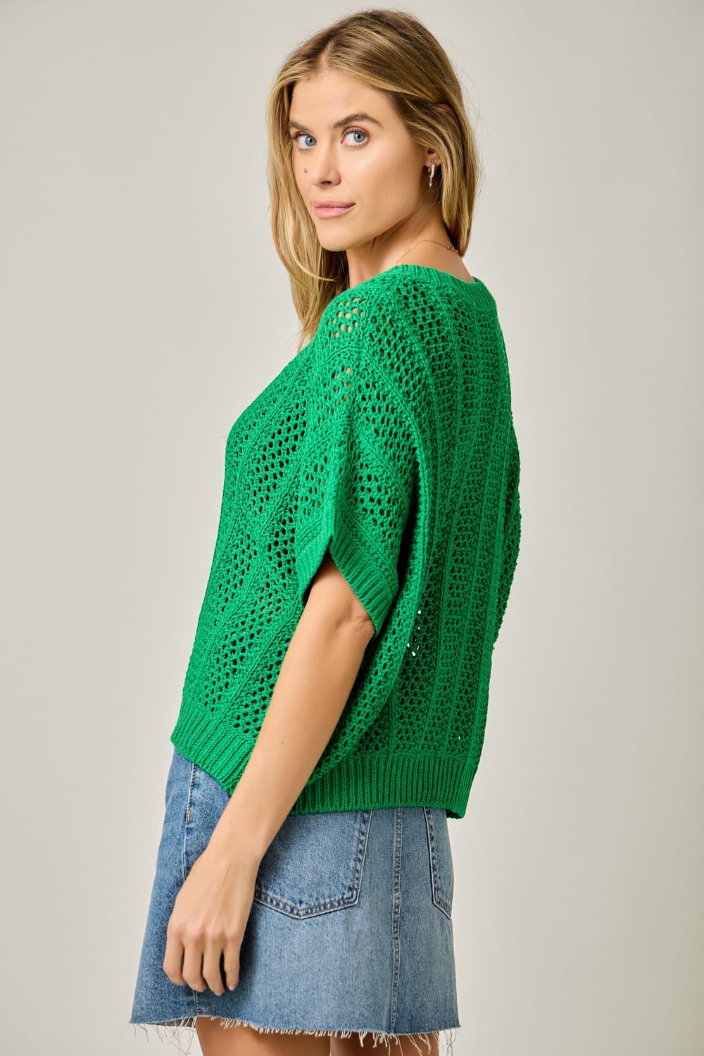Mystree Sweater Lena Crochet Dolman Sweater