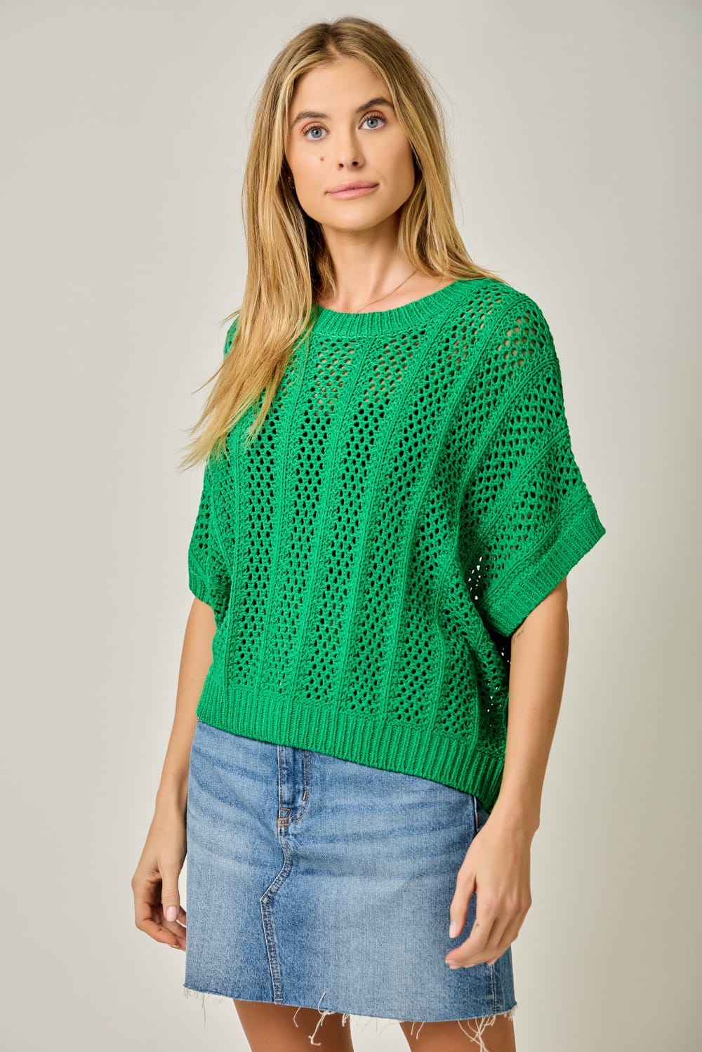Mystree Sweater Lena Crochet Dolman Sweater