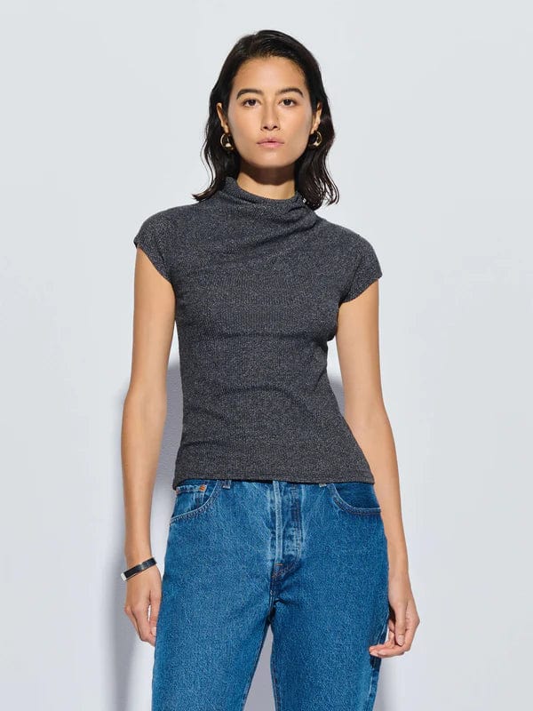 Nation LTD Top Marled Grey / S Katie Draped Top