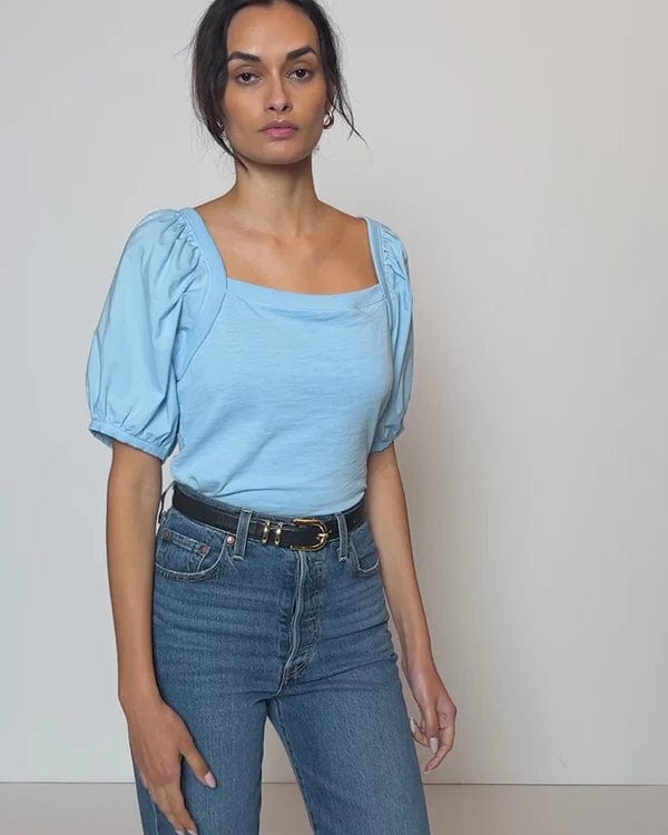 Nation LTD Top Powder Blue / XS Naya Puff Sleeve Top