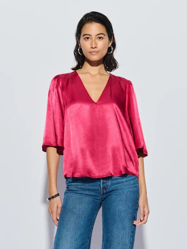 Nation LTD Top Raspberry Jam / S Mel V-Neck Top