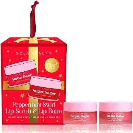 NCLA Beauty Lip Gloss Combo NCLA Beauty Peppermint Swirl Lip Scrub & Lip Balm Ornament Set