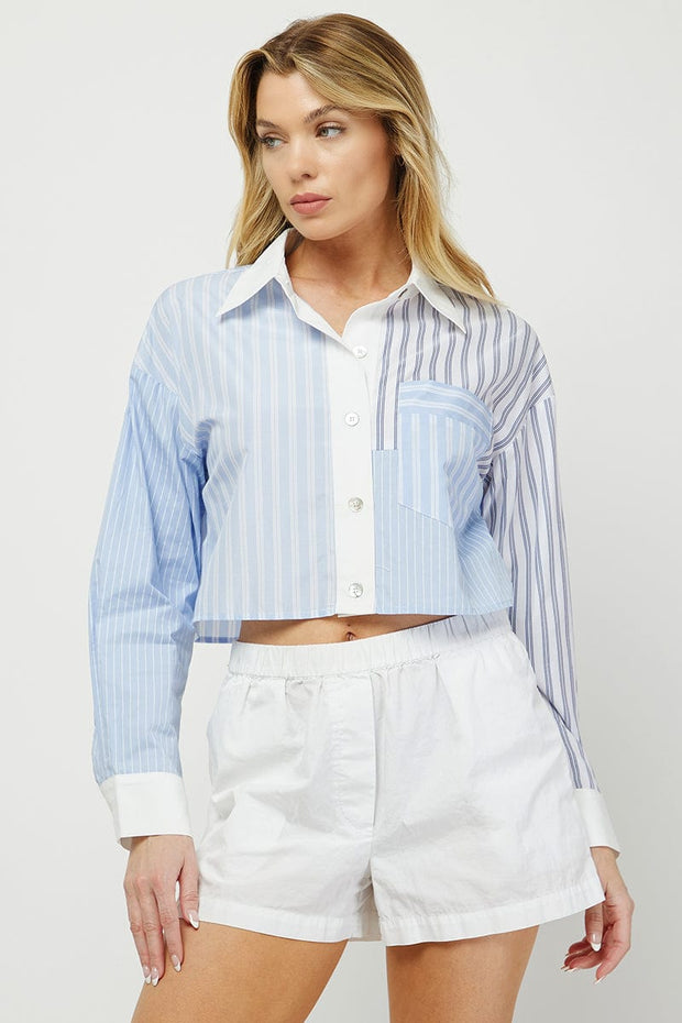 Needii Top Amy Cropped Button Up