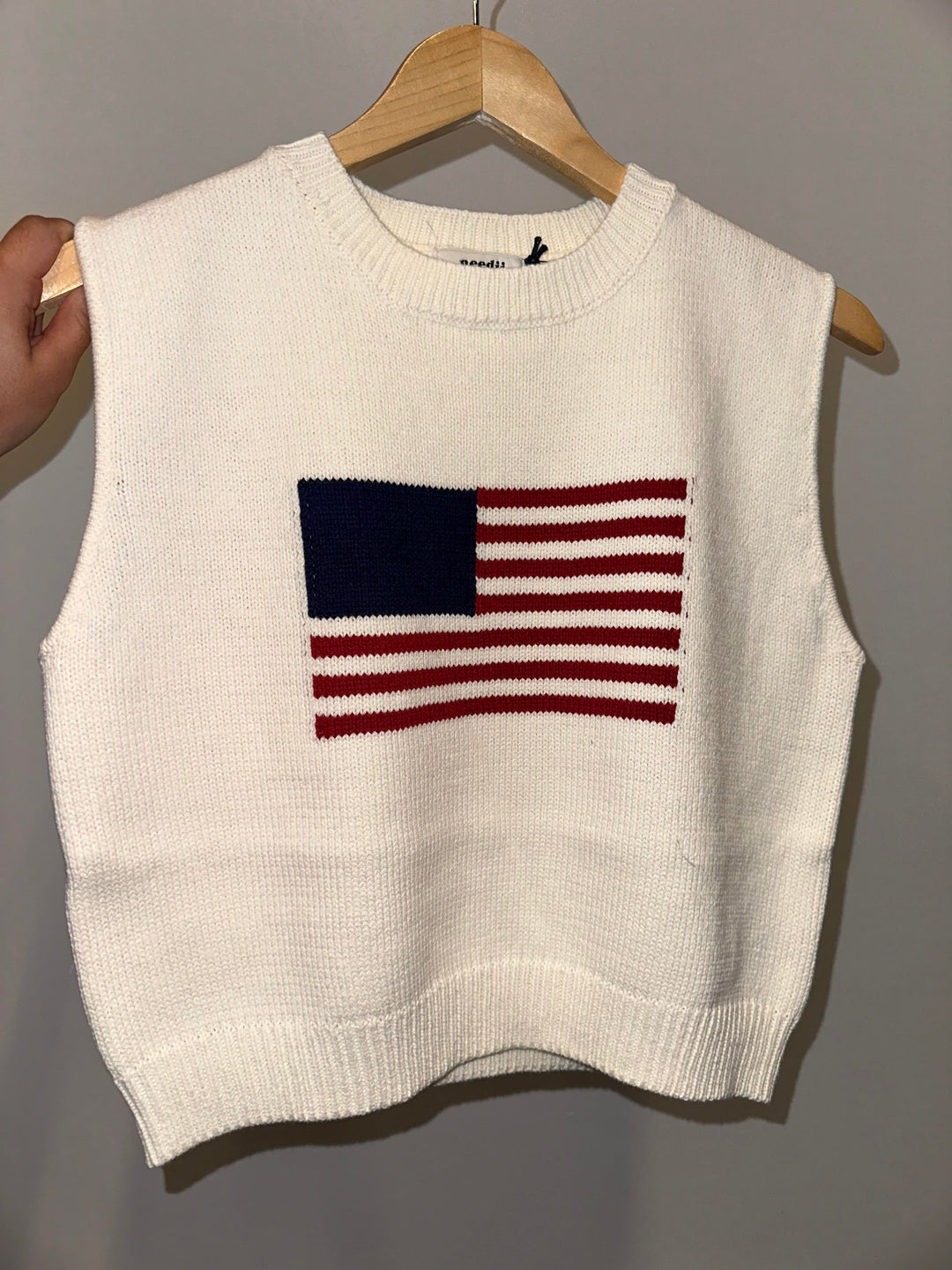 Needii Top USA Flag Sweater Vest