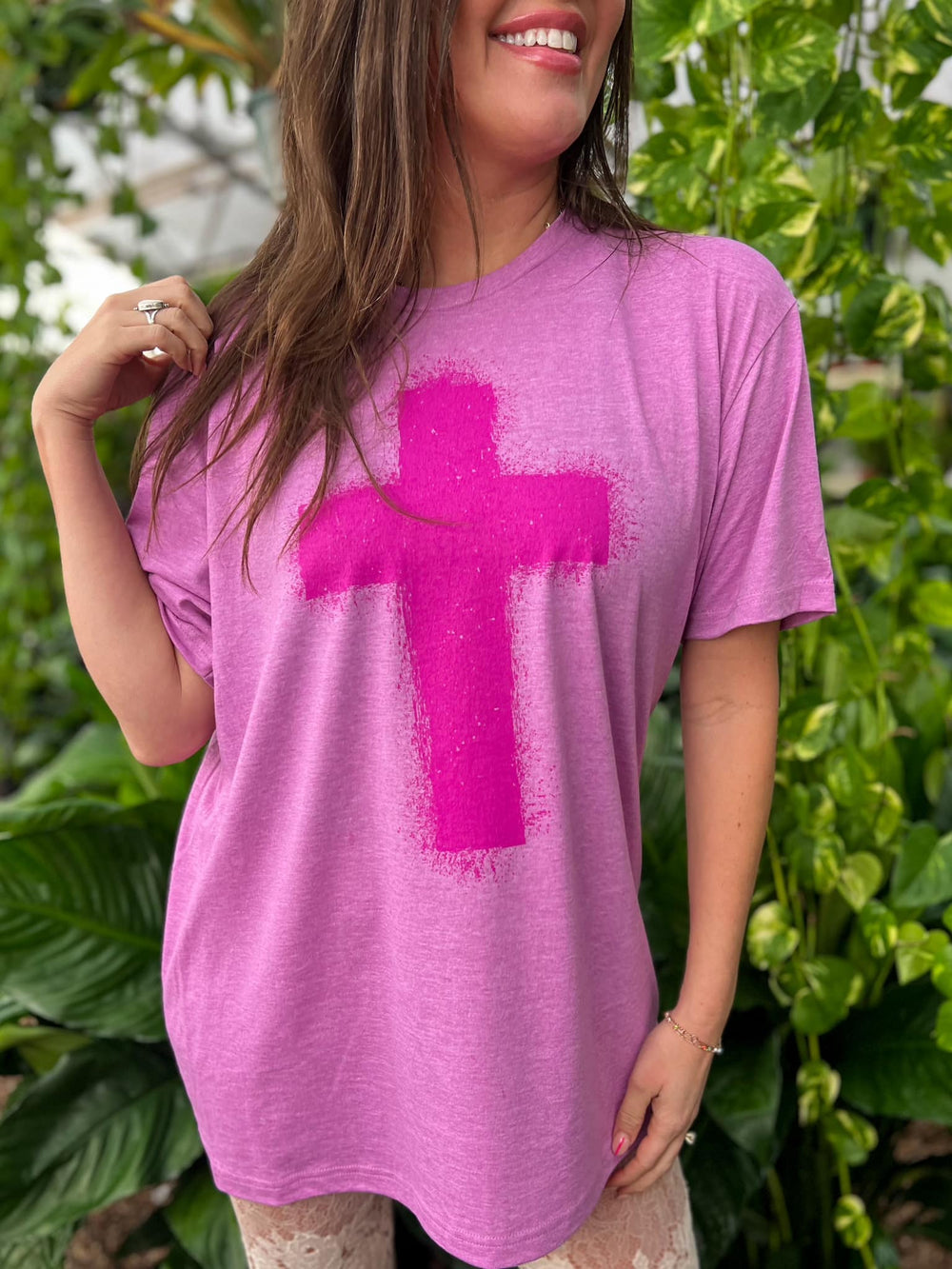 Oliver & Otis Tee Bubblegum / S Splatter Cross Tee