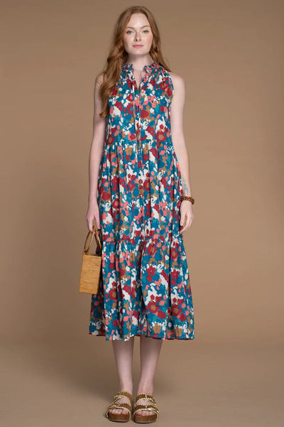 Olivia James The Label Dress Abstract Floral / S Ro Long Dress