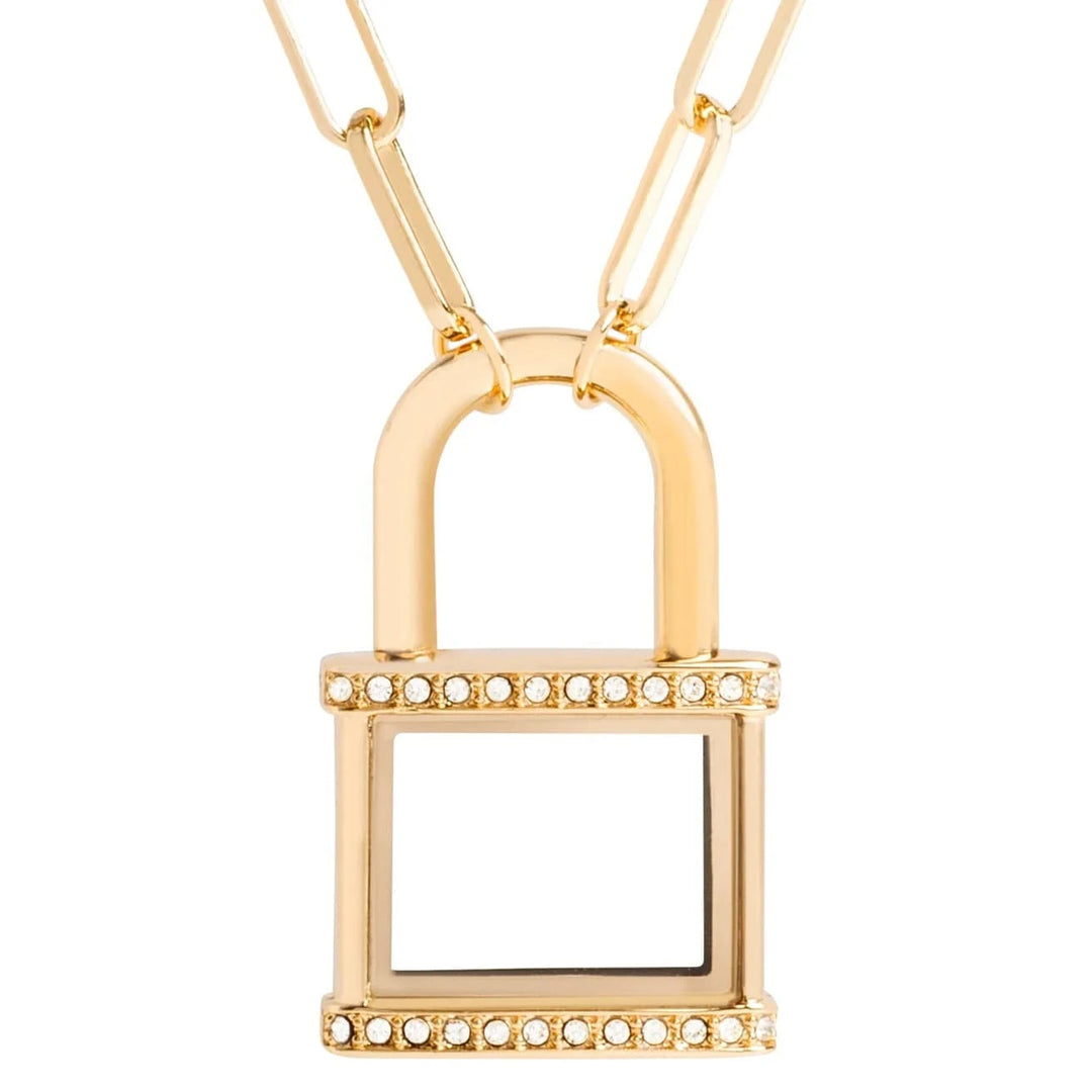 Origami Owl Necklace Gold Padlock Living Locket Necklace