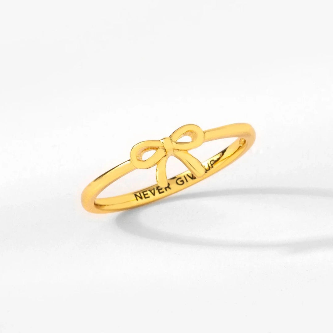 Origami Owl Ring 7 Gold Dainty Bow Ring