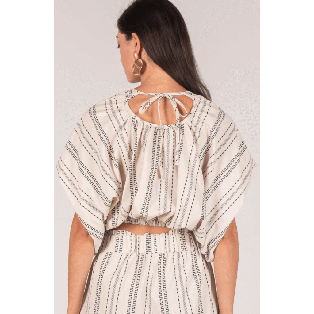 P Cill Top Mila Striped Linen Top