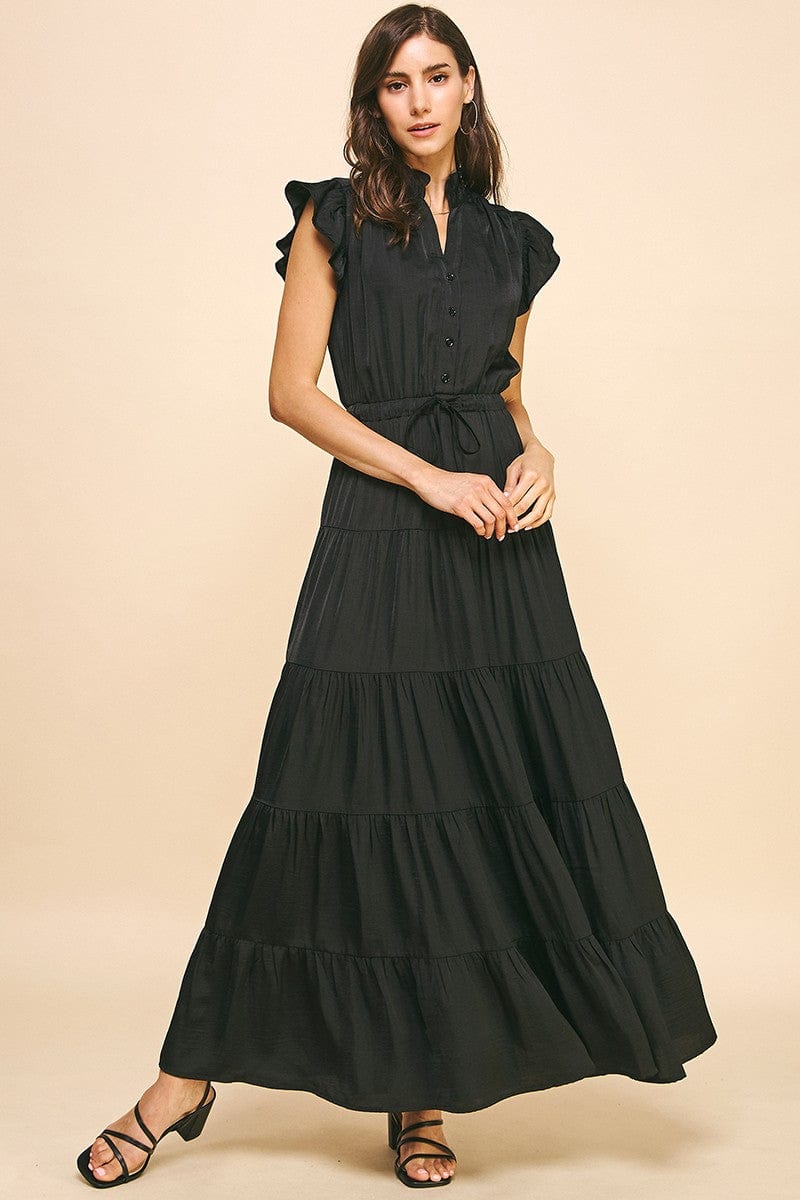 Pinch Dress Black / S Gemini Tiered Dress