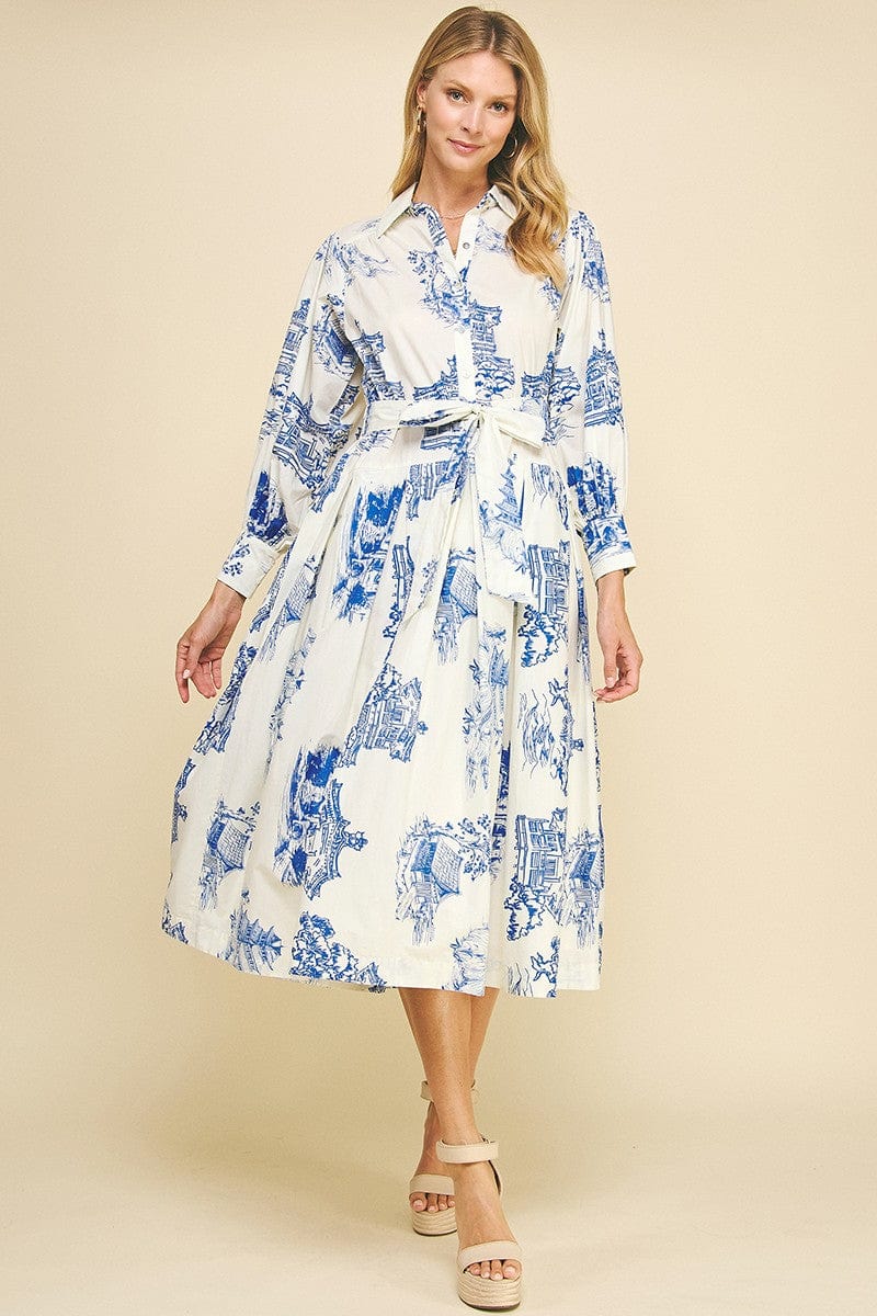 Pinch Dress Ivory / Blue / S Sophie Print Dress