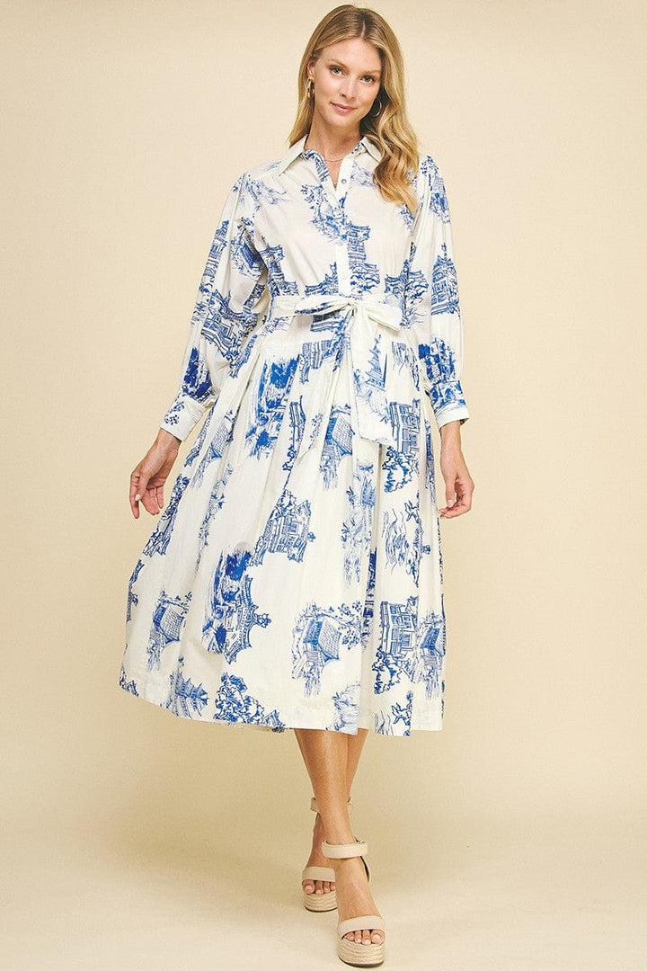 Pinch Dress Ivory / Blue / S Sophie Print Dress