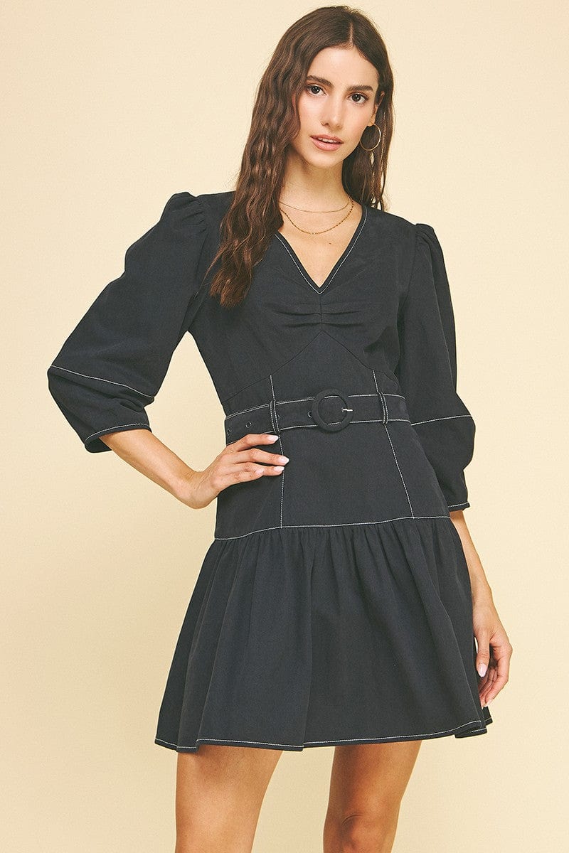 Kylie Puffed Sleeve Mini Dress
